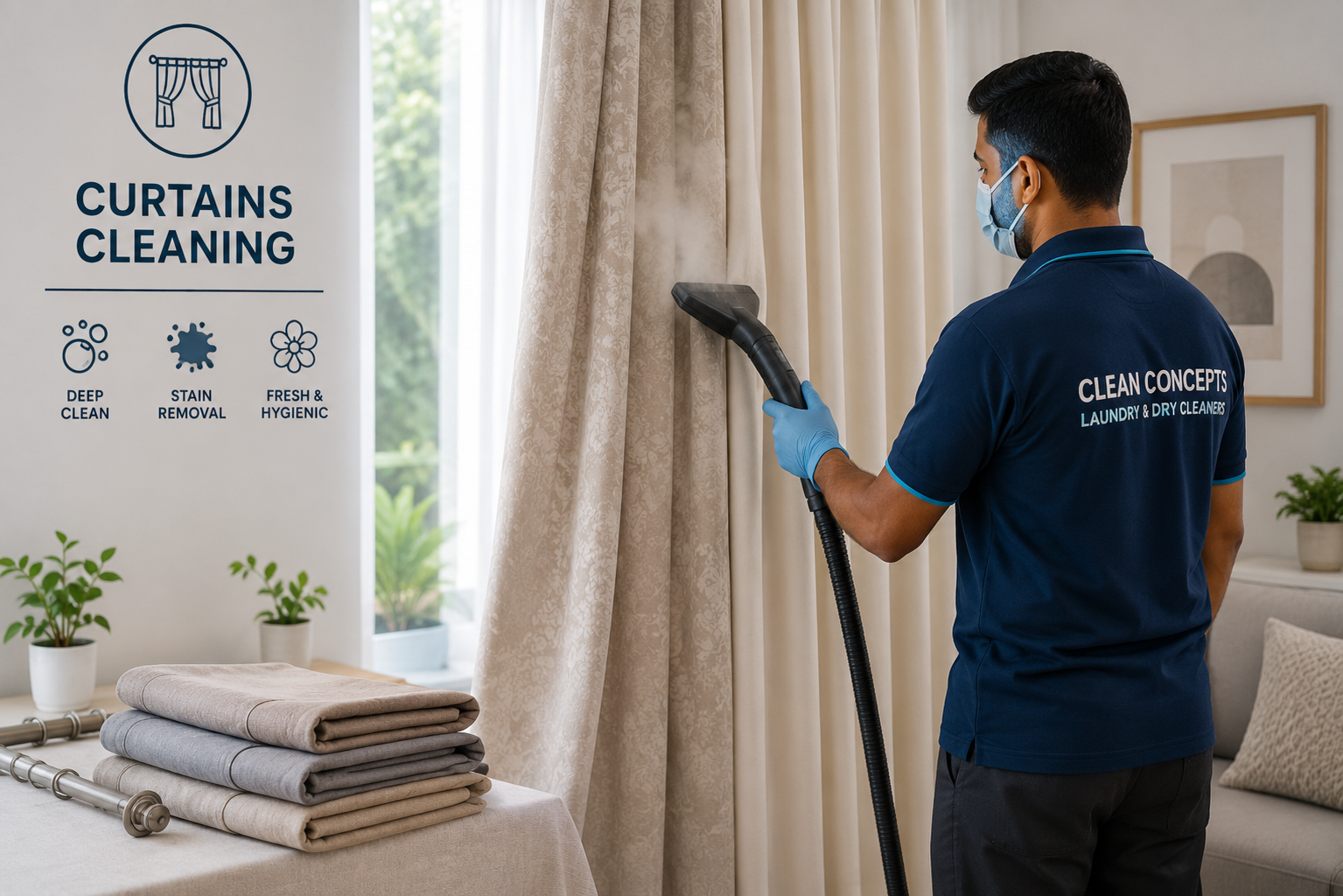 Curtains cleaning service